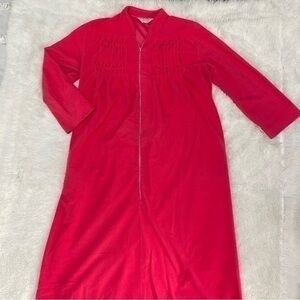 Retro Vintage Pink Punch 80’s Housecoat Zipper Robe Halloween Costume, L